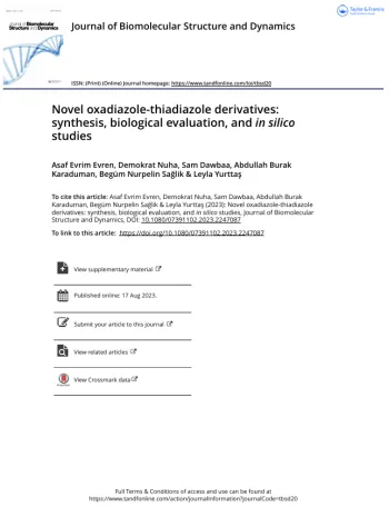 مشتقات أكساديازول-ثياديازول جديدة: التوليف والتقييم البيولوجي والدراسات الحاسوبية